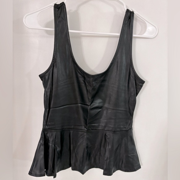 bebe Tops - 2/$15- Bebe Faux Leather Peplum Tank